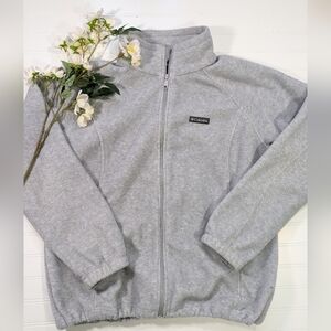 Columbia Light Gray Zip Up Fleece Jacket